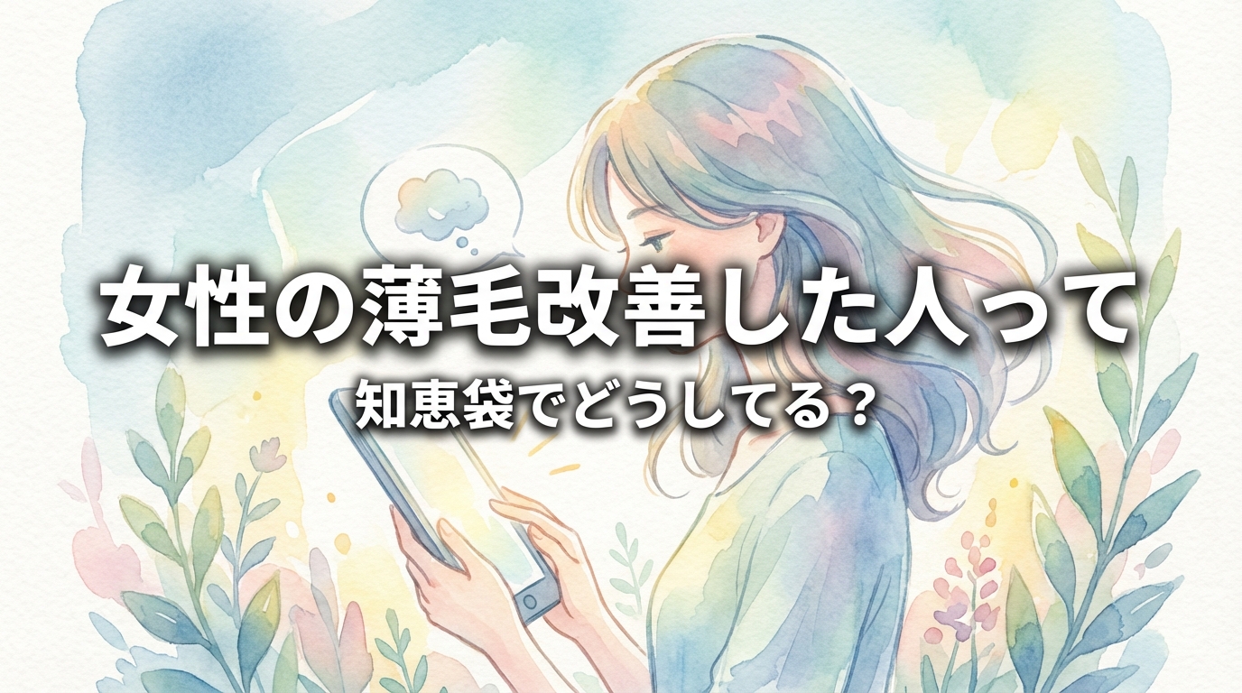 女性の薄毛改善した人って知恵袋でどうしてる?
