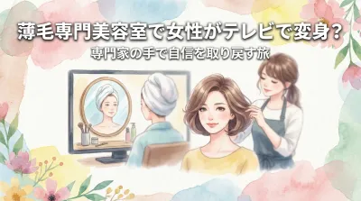 薄毛専門美容室で女性がテレビで変身?