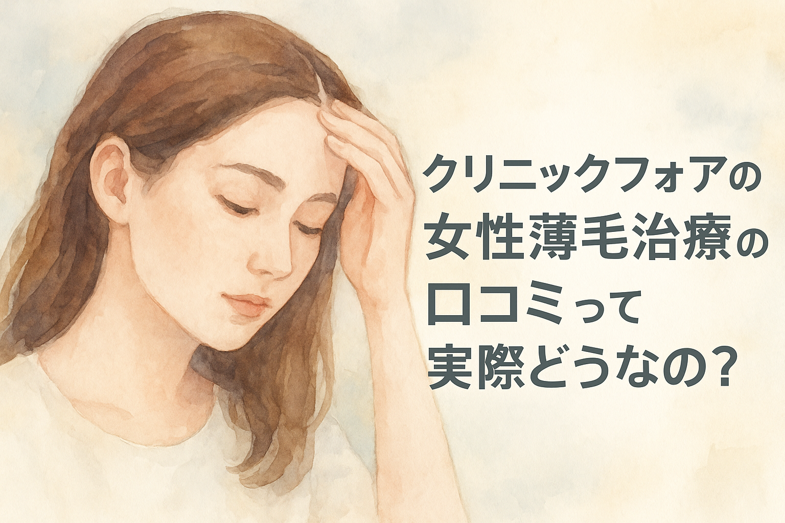 クリニックフォアの女性薄毛治療の口コミって実際どうなの？