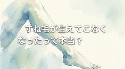 すね毛が生えてこなくなったって本当？