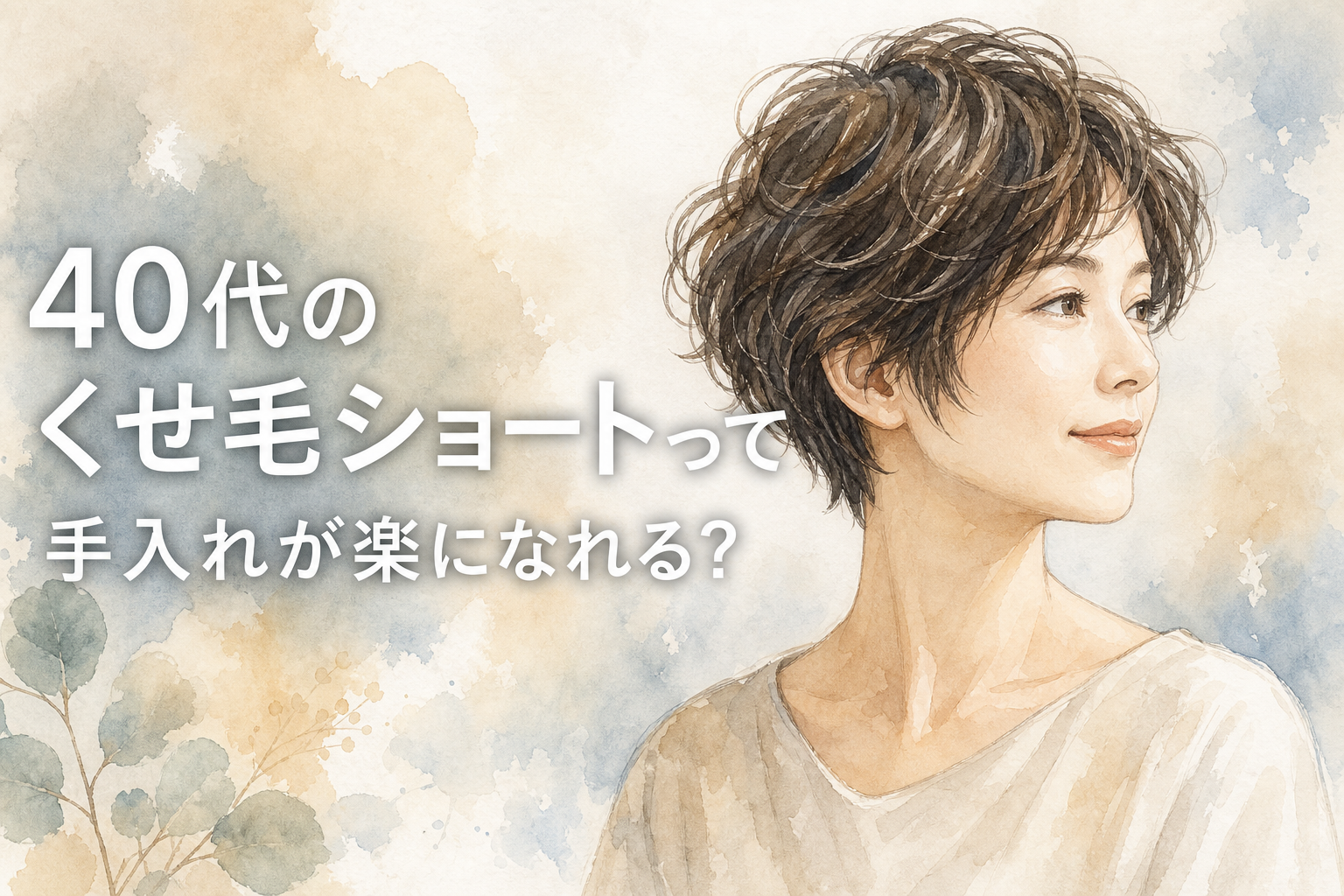 40代のくせ毛ショートって手入れが楽になれる？