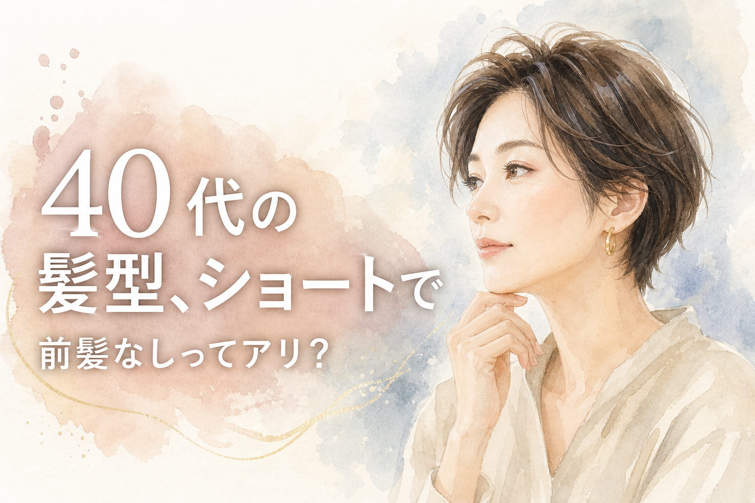 40代の髪型、ショートで前髪なしってアリ？