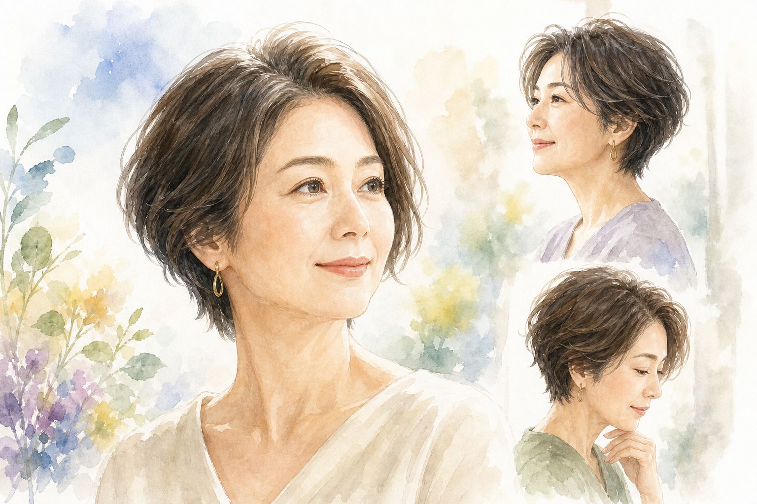 50代女性のショート前髪なし髪型って似合う?