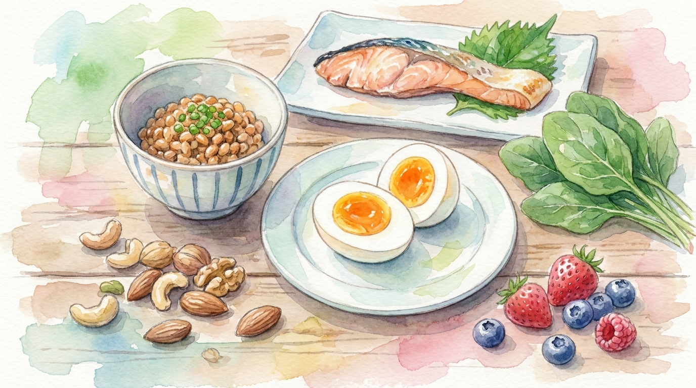 髪の毛に良い食べ物は納豆・卵・魚が上位です