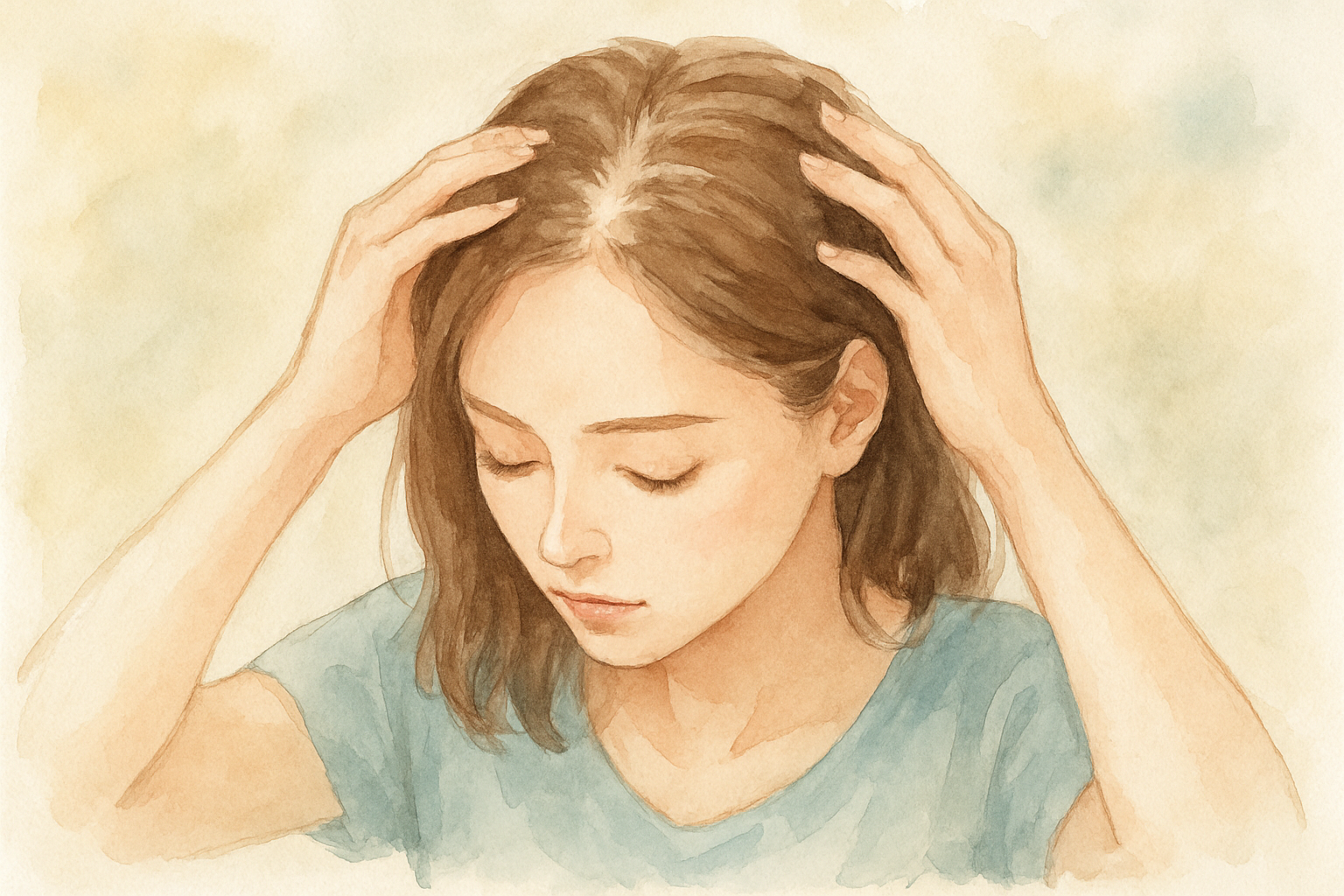 つむじ薄毛のセルフチェック方法