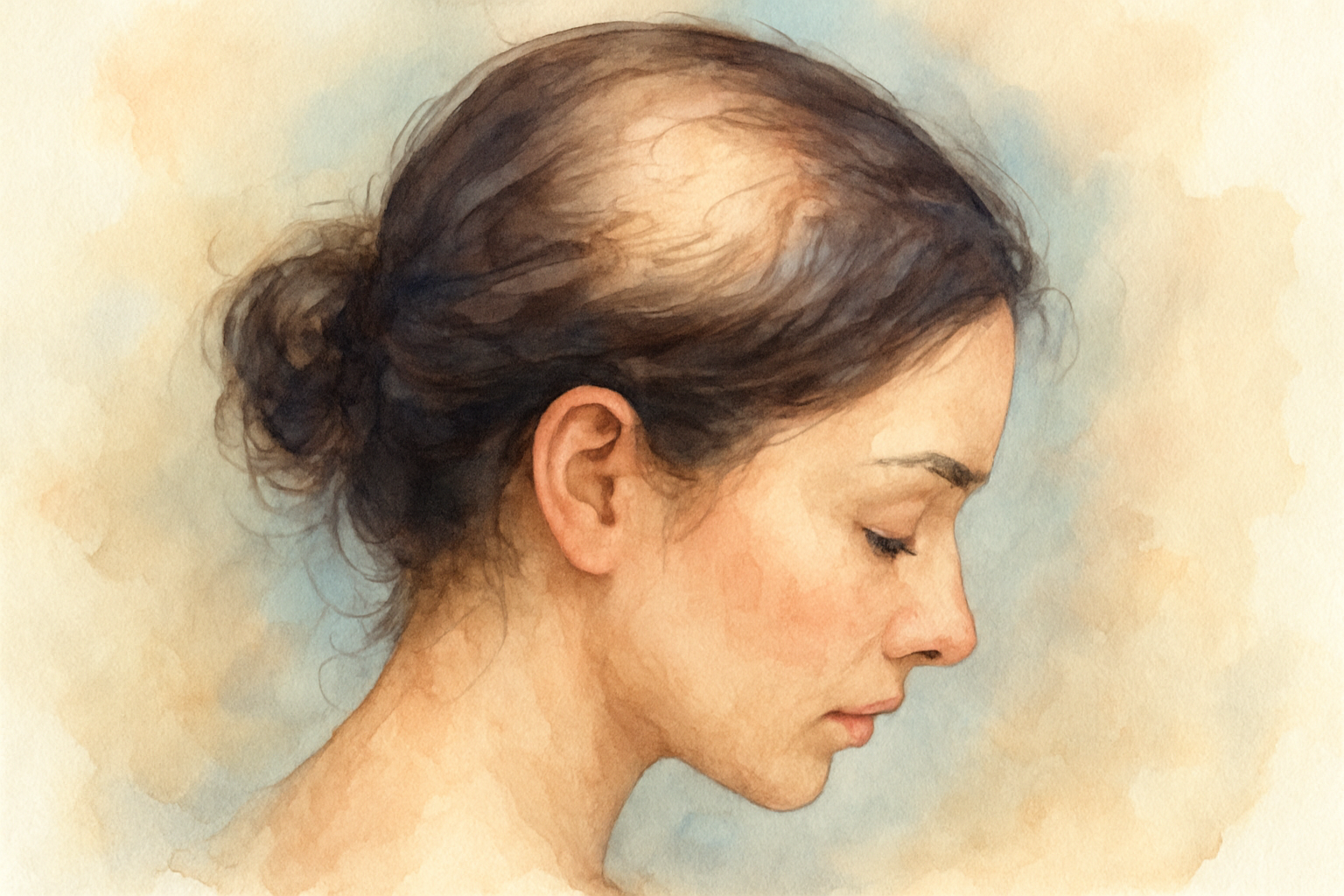 女性の後頭部の薄毛は「全体的に薄くなる」タイプが多いんです