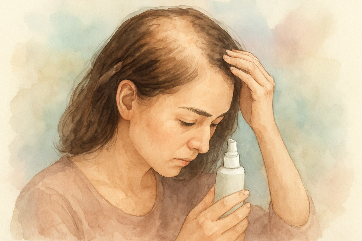 女性の頭頂部薄毛には育毛剤・発毛剤でのケアが効果的です
