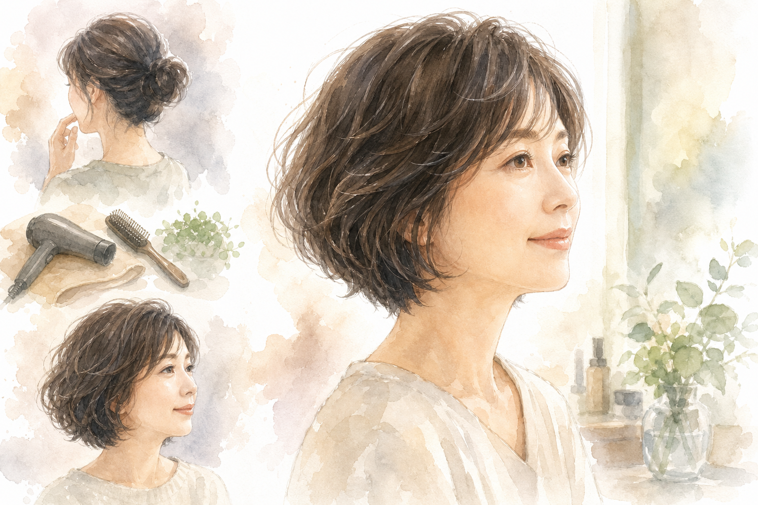 40代くせ毛さんには「手入れが楽なボブ」がとても向いています