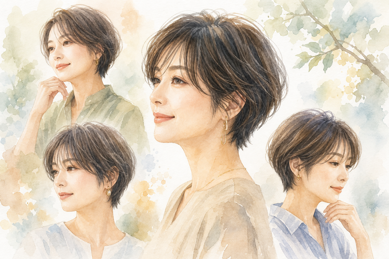 40代に人気！手入れが楽なショートヘアのスタイル例