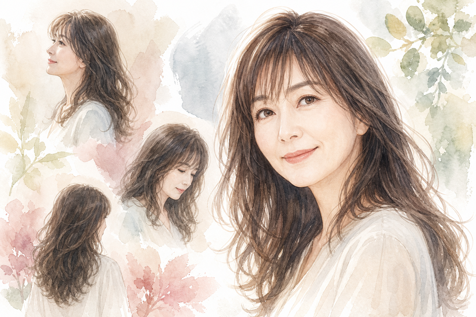 50代のロングヘア×前髪ありは、実は最強の組み合わせかもしれません
