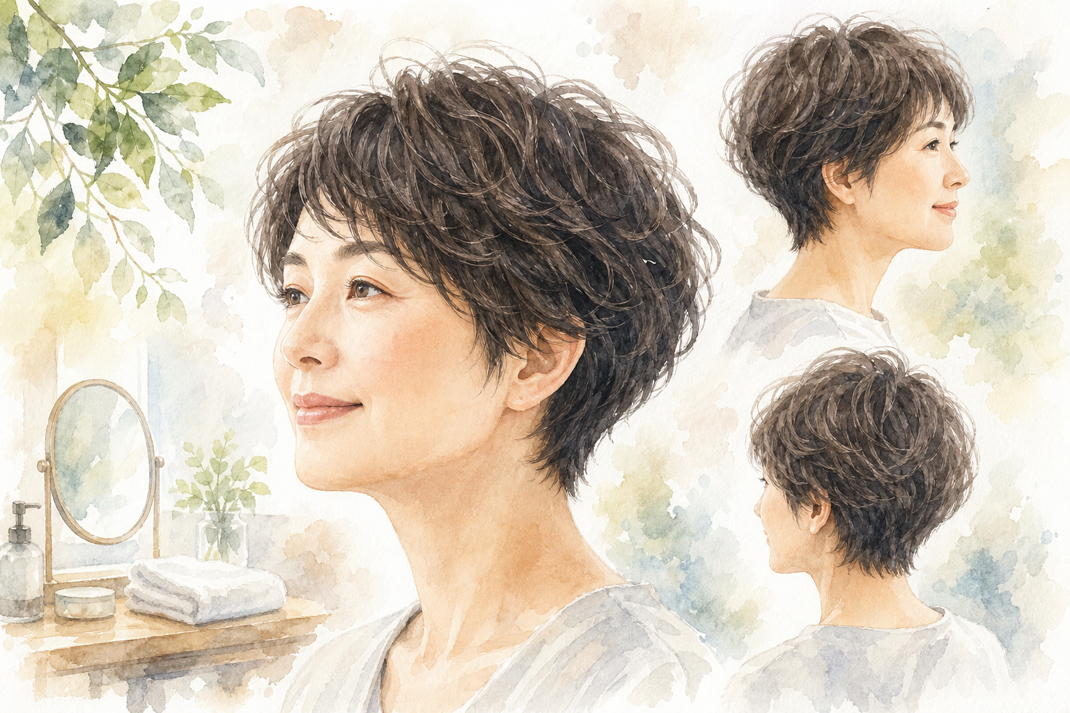50代のくせ毛さんには、手入れが楽なショートヘアがおすすめ