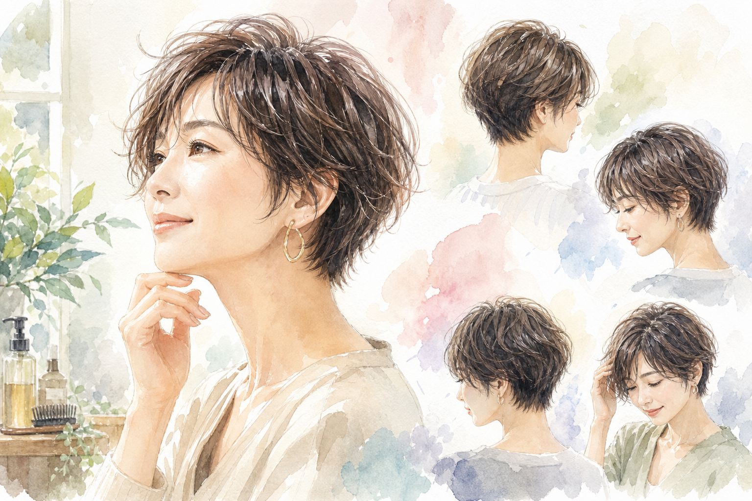 40代くせ毛さんにおすすめのショートヘア、タイプ別に紹介します