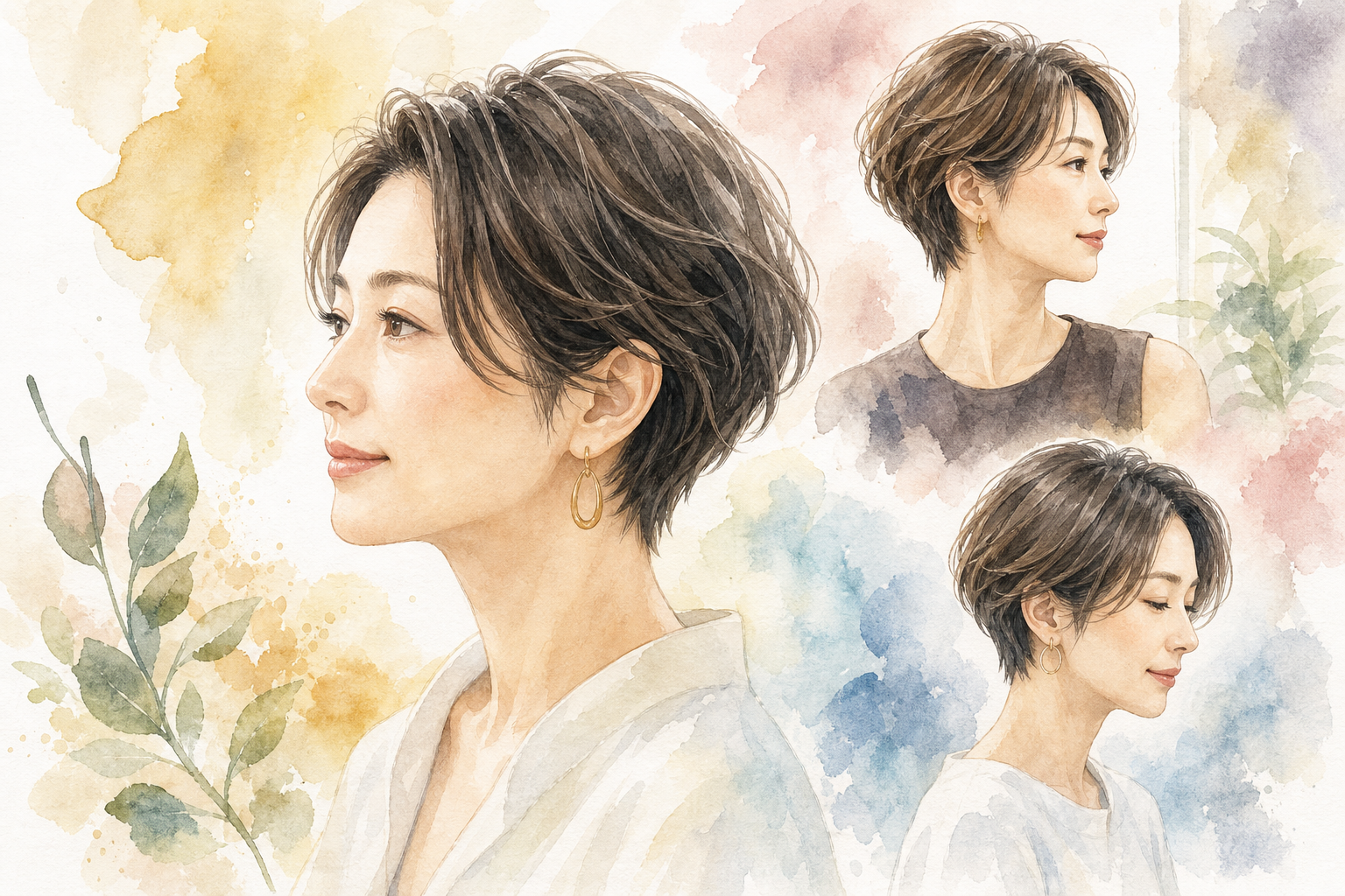 40代にショート×前髪なしが似合う理由