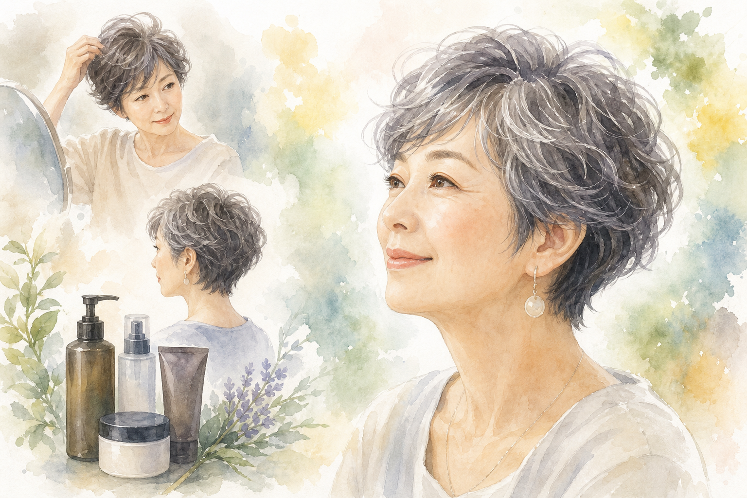 スタイリング剤の選び方と使い方、くせ毛60代向けガイド