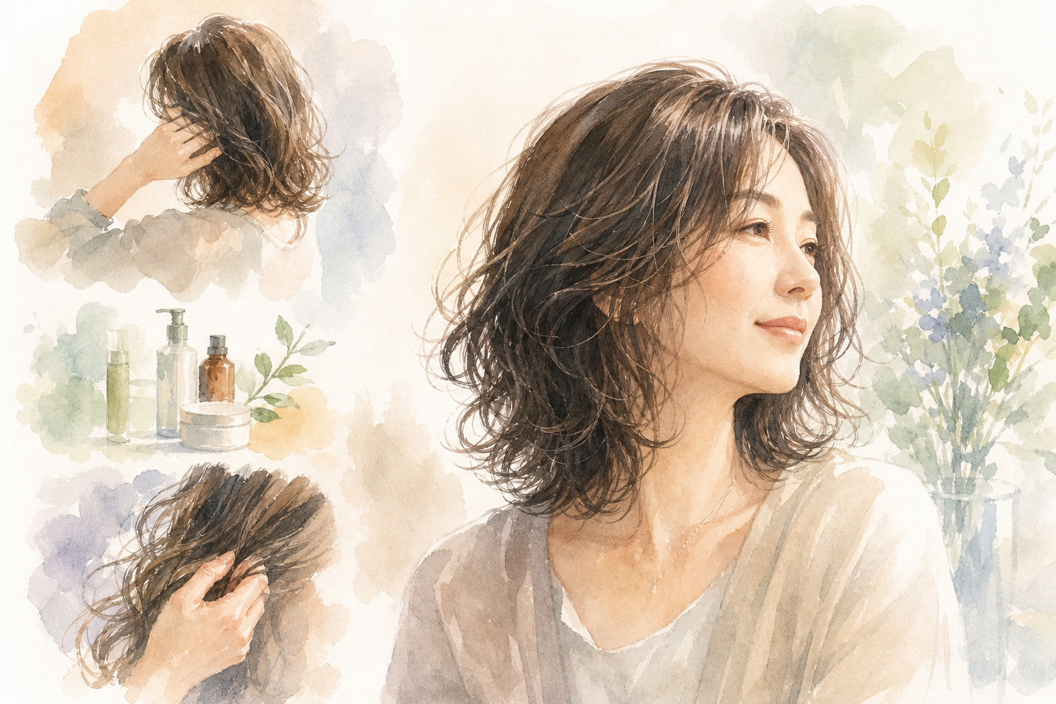 なぜ「レイヤー×パーマ×保湿」が40代くせ毛ミディアムに向いているの？