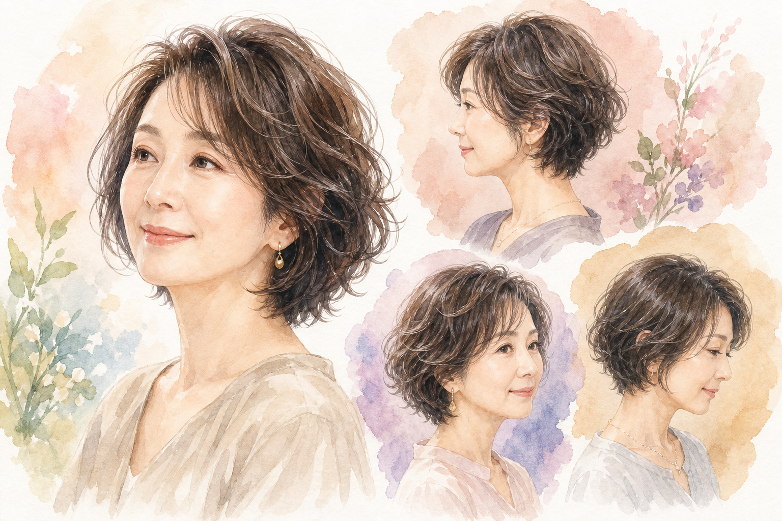50代薄毛女性におすすめの髪型×パーマスタイル3選