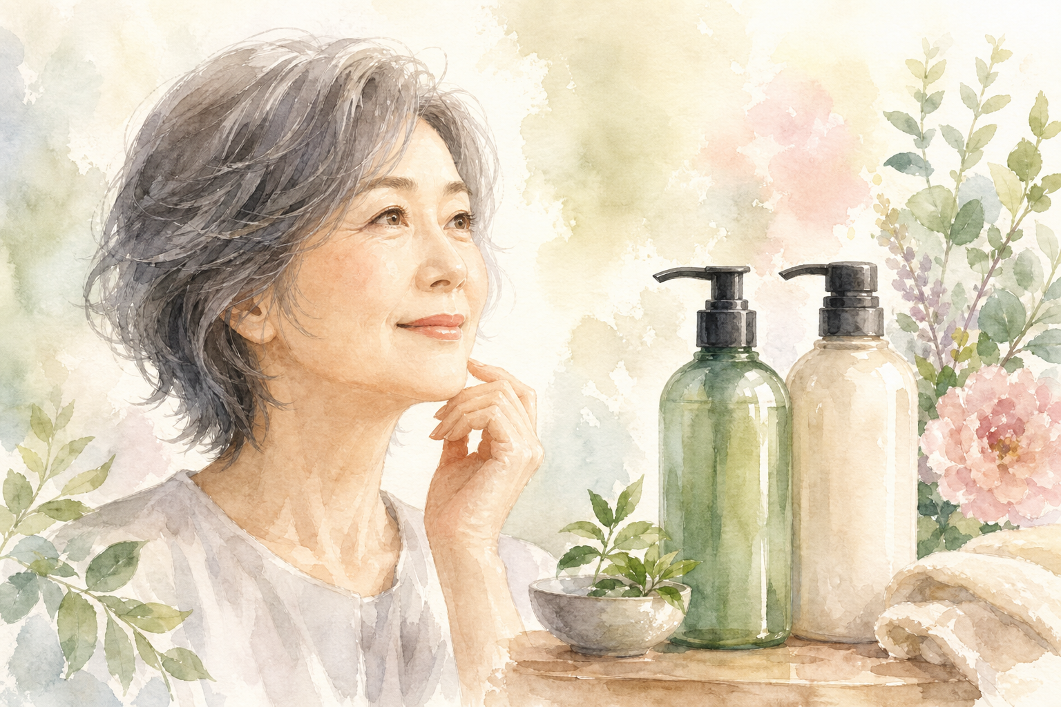 60代女性の抜け毛対策には「アミノ酸系スカルプシャンプー」が基本です
