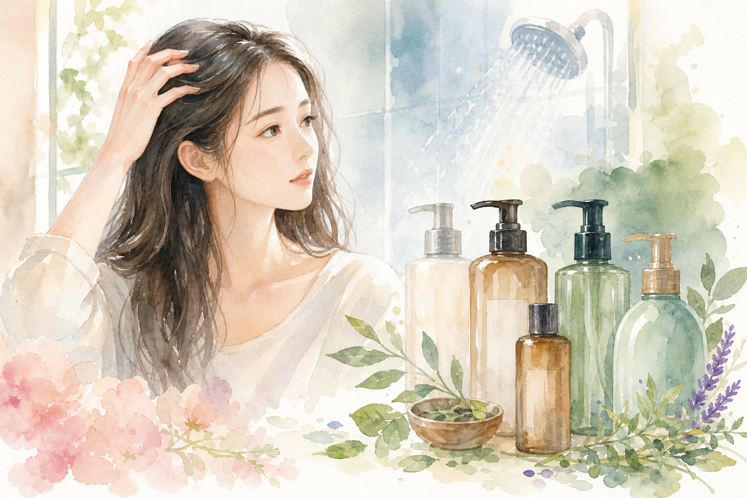 女性の抜け毛対策には「アミノ酸系・スカルプケア」の市販シャンプーが向いているとされています