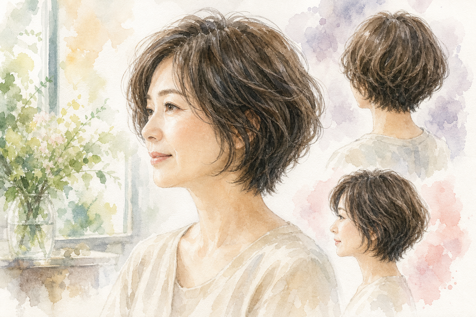 50代のくせ毛・多毛にはボブが最もバランスよく似合いやすい