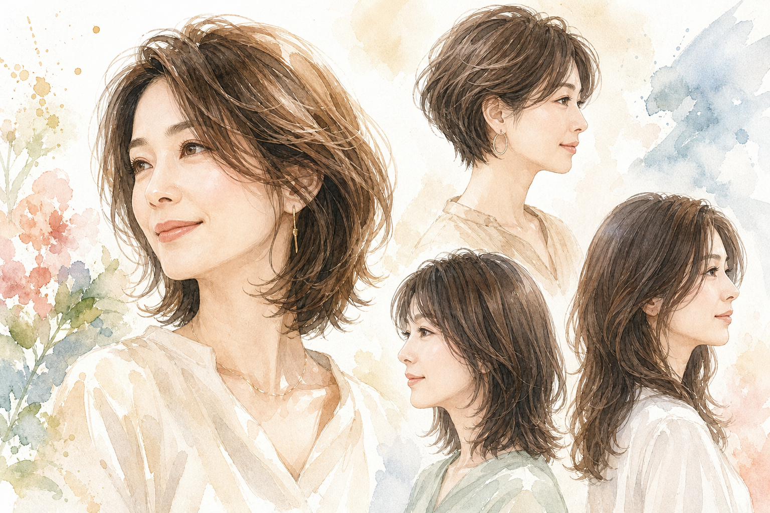 長さ別・40代女性のおすすめ最新ヘアスタイル