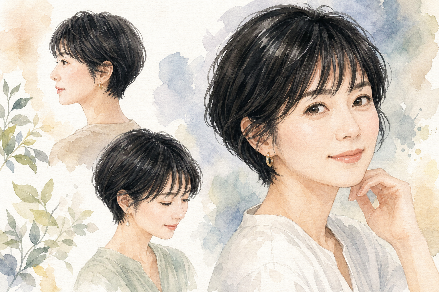 40代のショート黒髪×前髪ありは「正解」のヘアスタイル