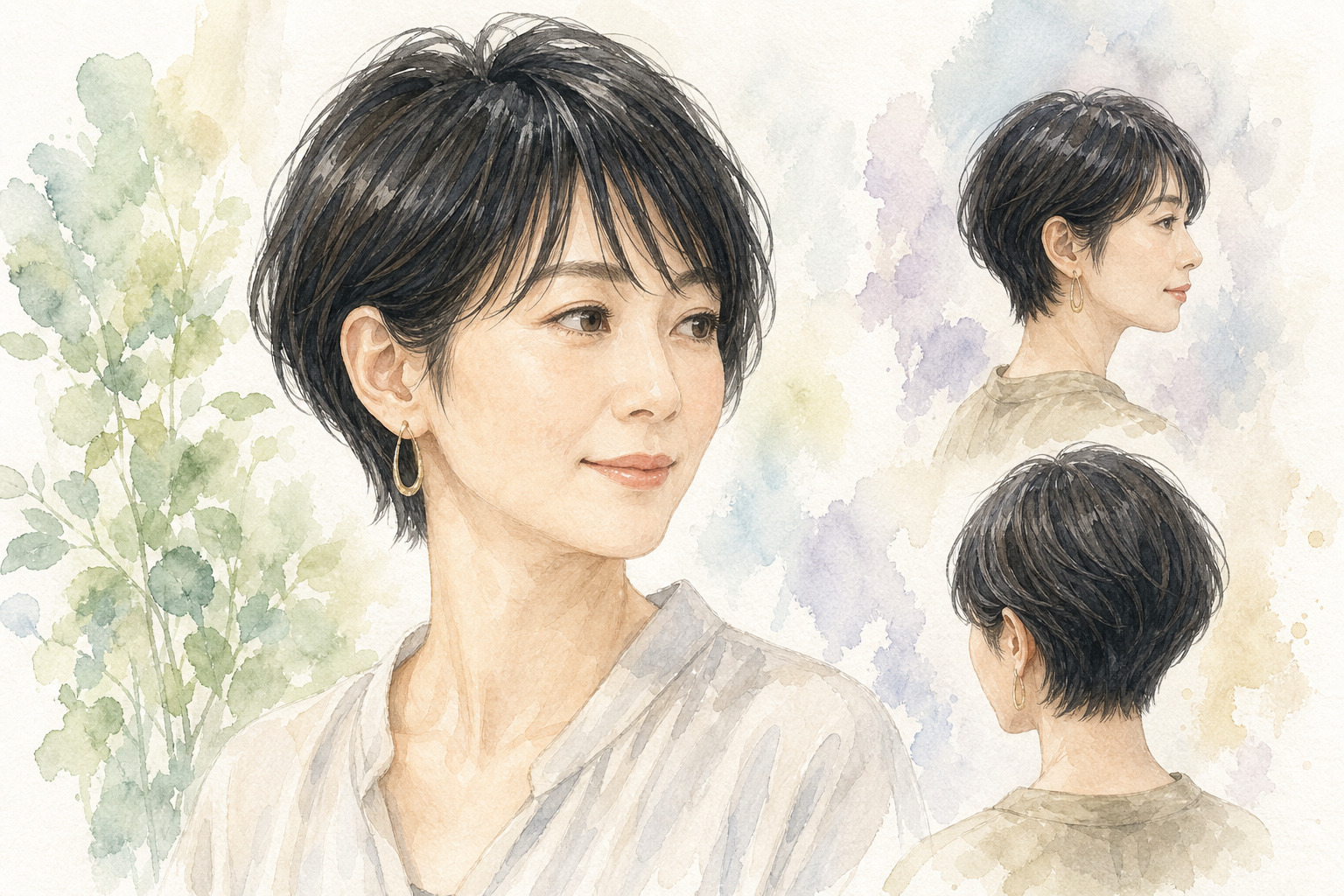 老け見えを防ぐ！黒髪ショート×前髪ありの3大ポイント