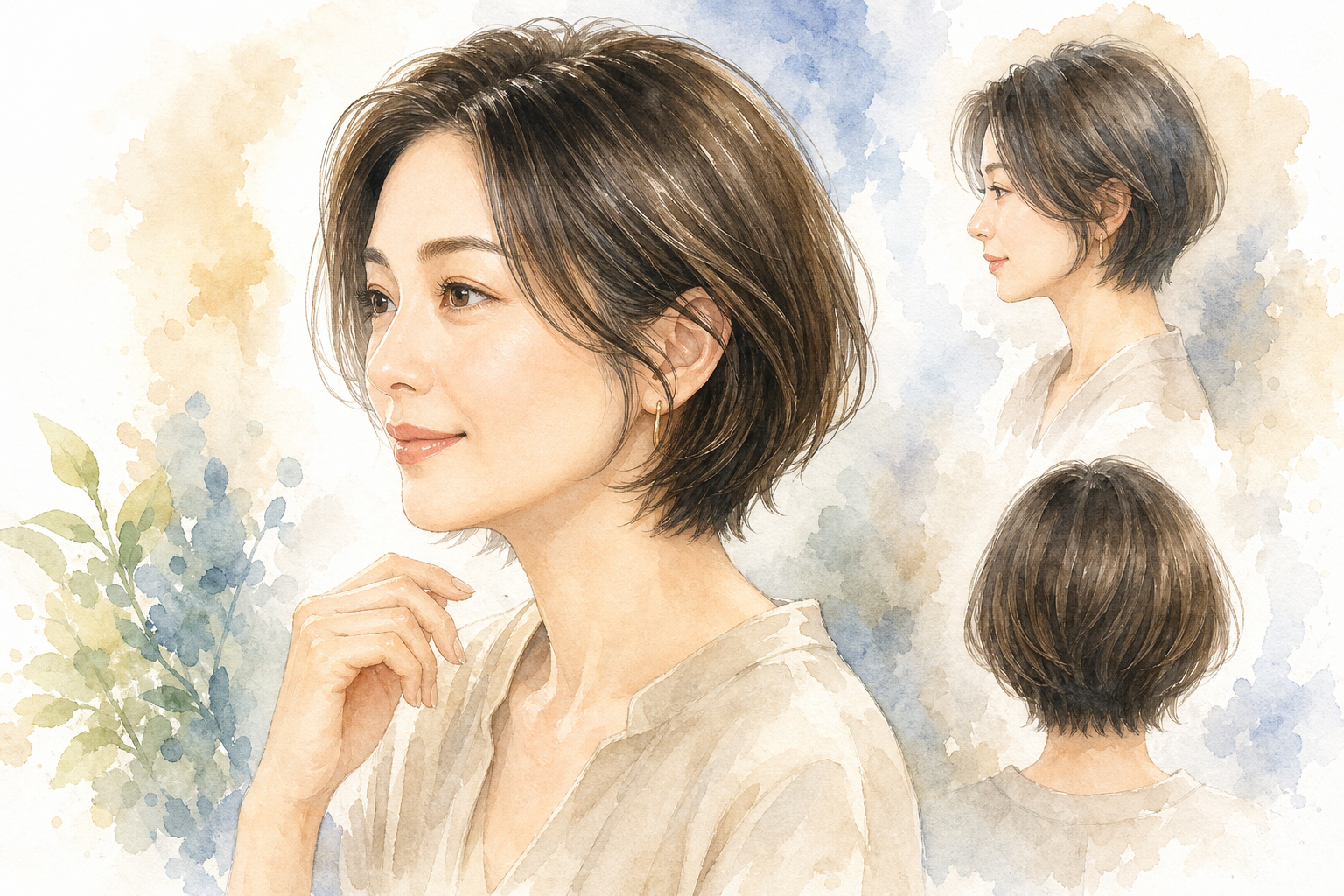 前髪なしショートボブが40代に人気な理由