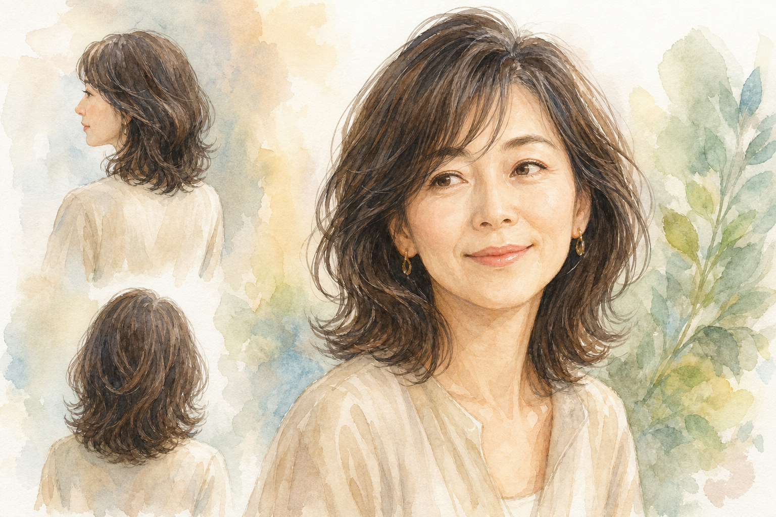 50代・くせ毛・多毛ミディアムの答えは「活かして整える」スタイル