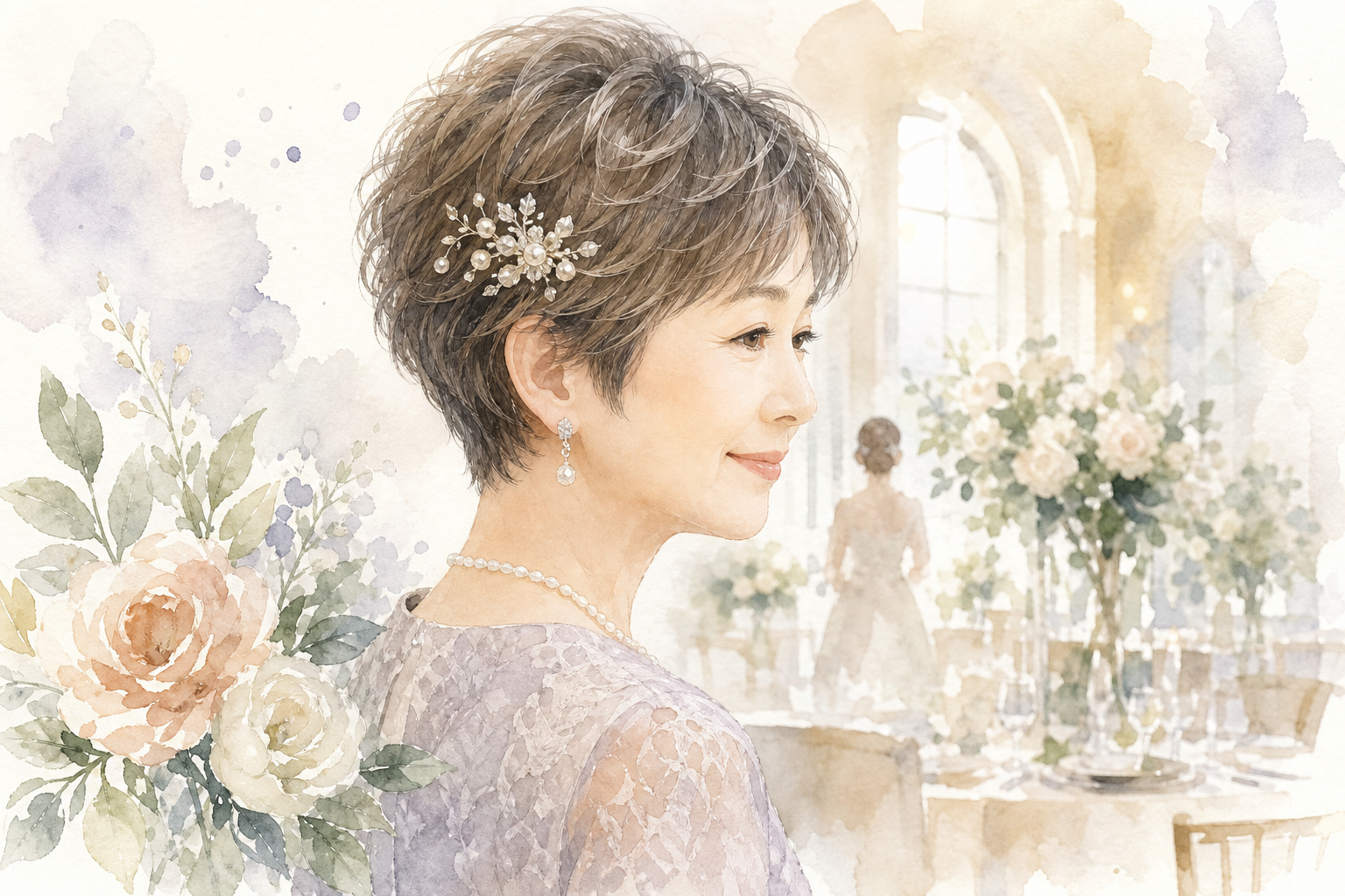 60代ショートヘアのヘアアクセサリー選びのコツ