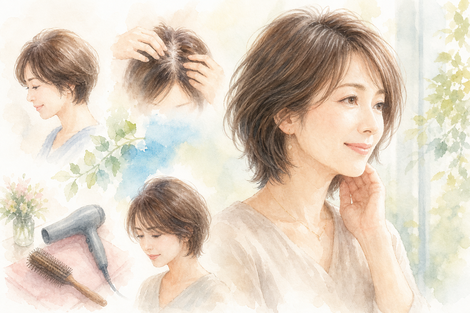 40代女性の薄毛をカバーする5つのヘアスタイルアプローチ