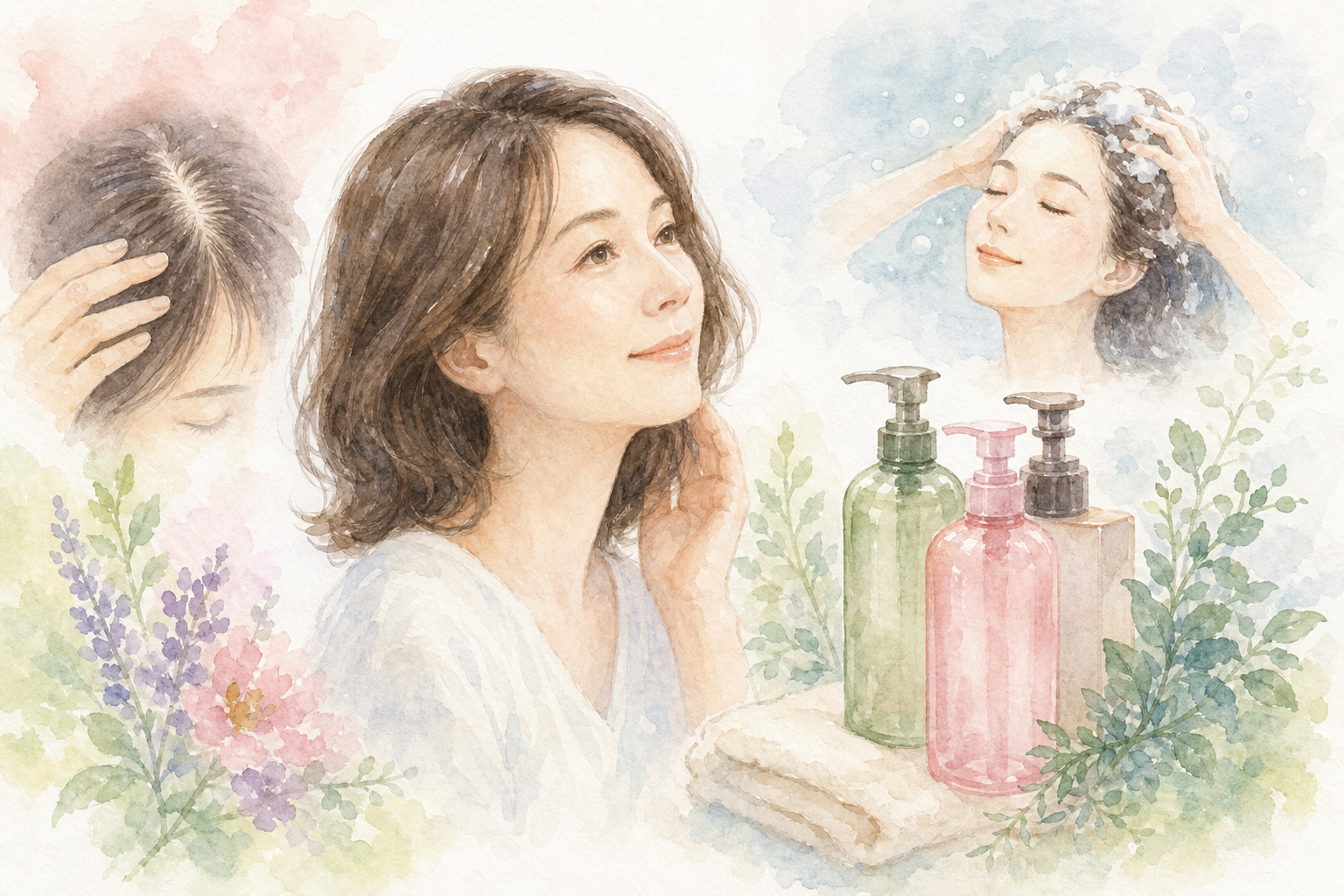 40代女性の抜け毛対策には、市販の「女性用スカルプシャンプー（医薬部外品）」が軸になります
