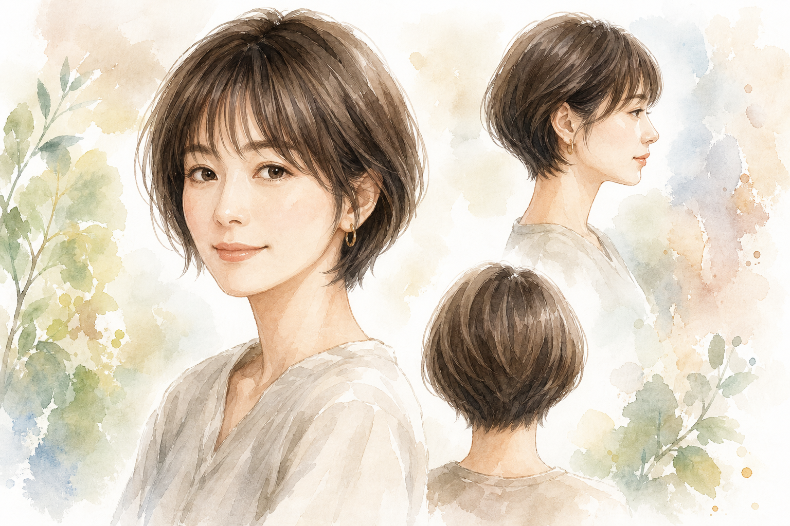 40代・面長さんには「前髪ありショートボブ」がおすすめとされています