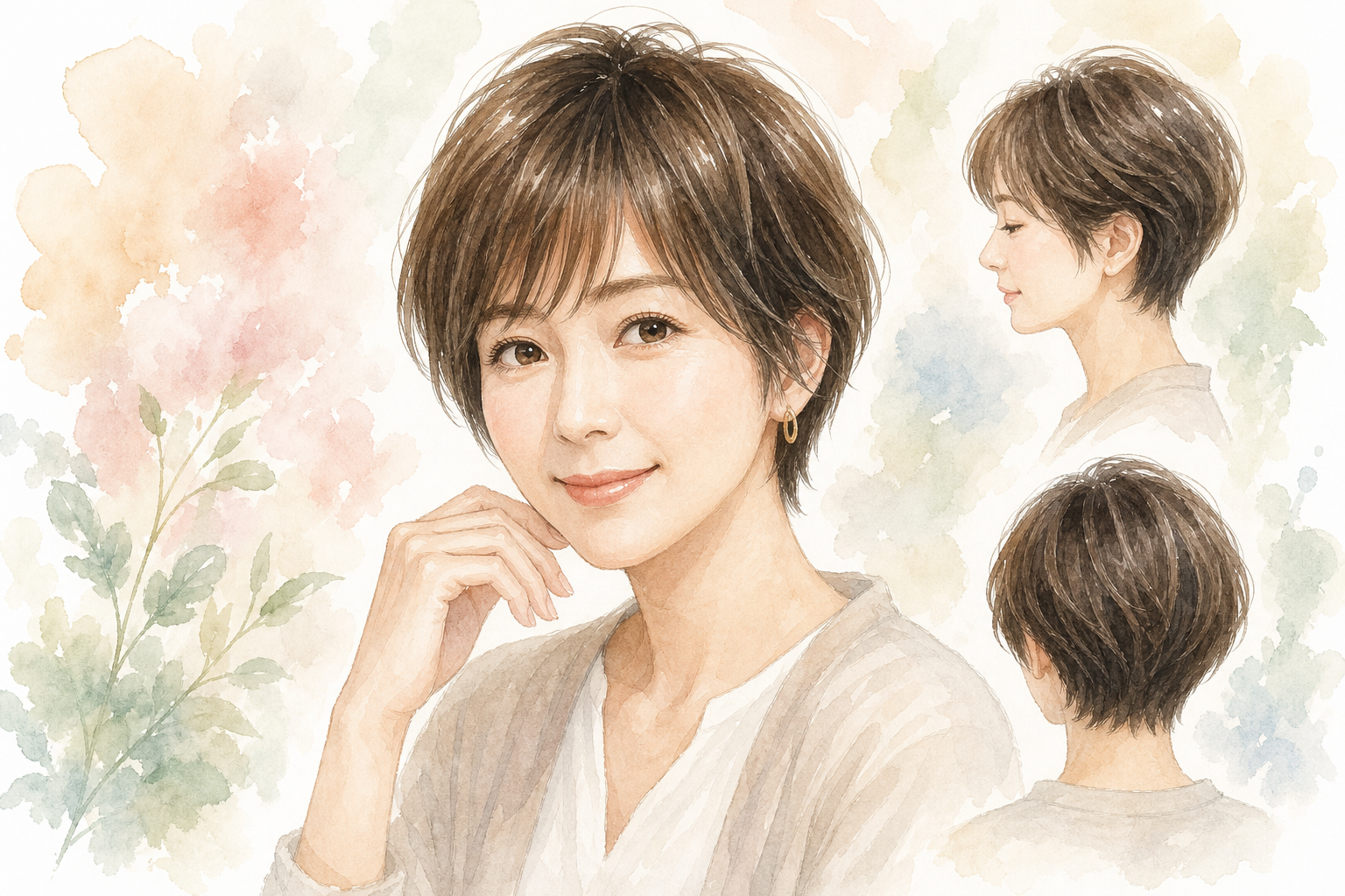 40代・面長さんの前髪ありショートカット、基本の考え方はこれです