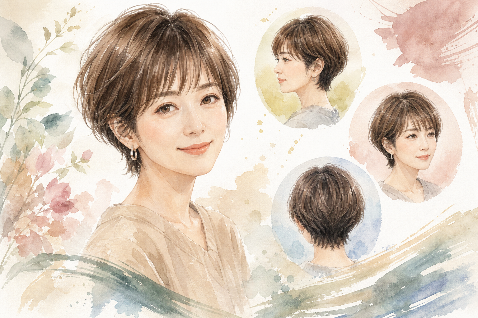 40代・面長さんに似合うショートカットの具体例