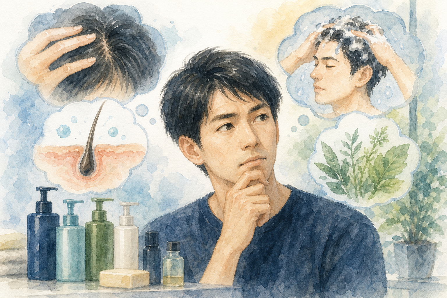 薄毛が気になる男性のシャンプー選び、まず知っておくべき結論