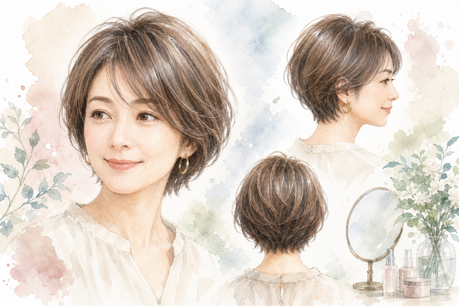 40代女性の薄毛カバーには「ショートボブ×レイヤー×ひし形シルエット」が正解