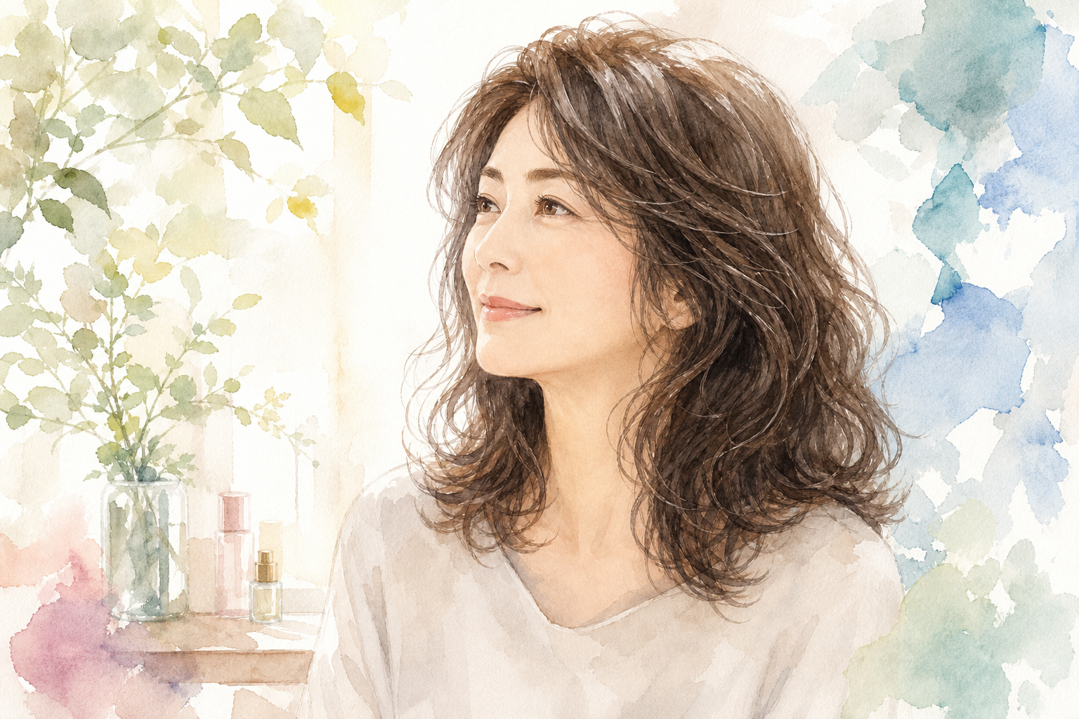 くせ毛は50代セミロングの"味方"になれる