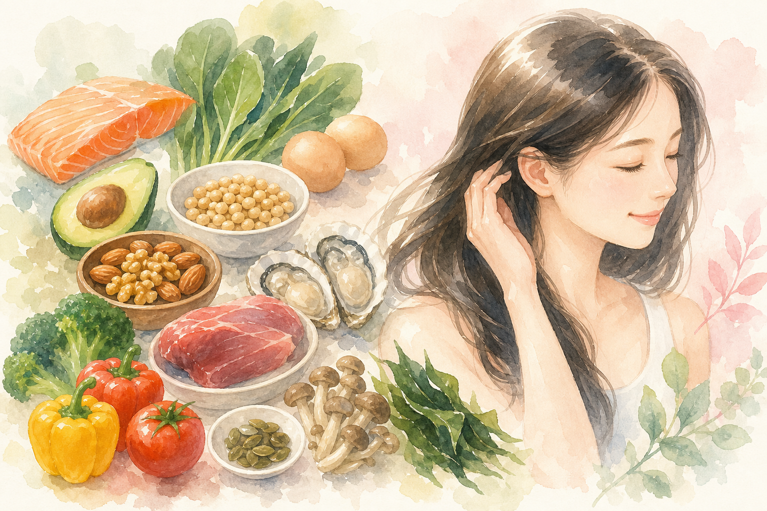女性の薄毛改善には、食べ物からの栄養補給が大切とされています